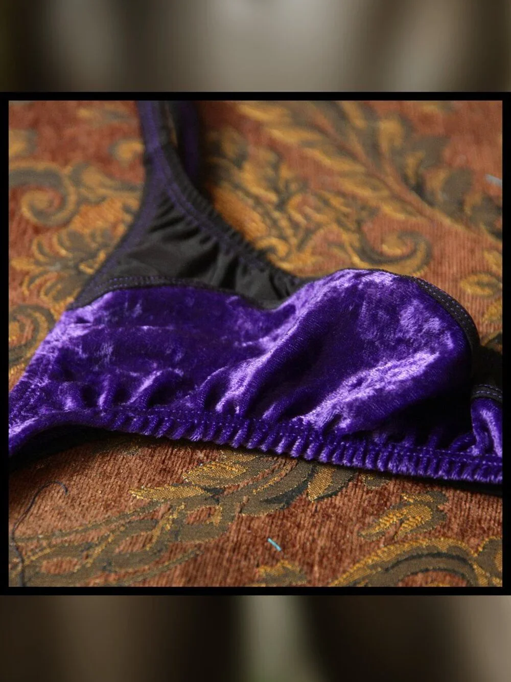 Mens Half Velvet Split Pouch Thin Sides Thong Handmade